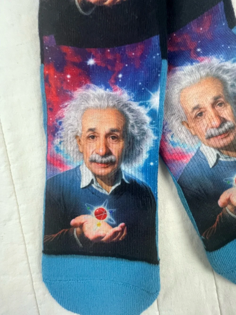 Blue Novelty Portrait Crew Socks